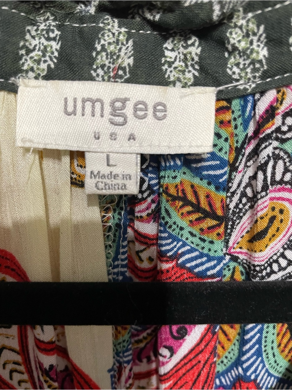 Umgee Multicolor Floral Boho Bell Sleeve Blouse Flowy Festival Hippie Paisley - Picture 4 of 6
